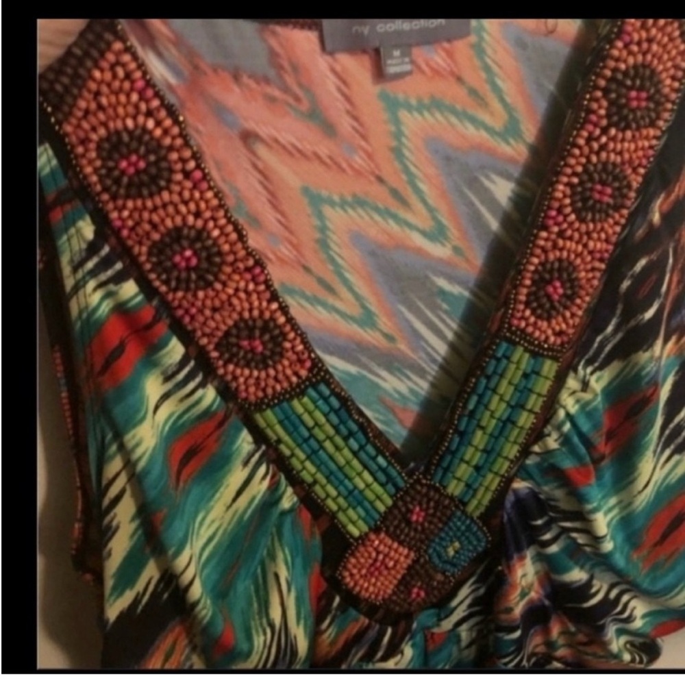 Beaded Native American inspired beaded gorgeous dress Missoni inspired pattern